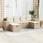 Casa si Gradina - Gradina si terasa - Mobilier exterior - Seturi mobila gradina - Set canapele de gradina cu perne, 6 piese, bej, poliratan - Infinity.ro