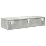 Casa si Gradina - Mobilier - Biblioteci si rafturi - Rafturi - Raft de perete cu sertare Gri beton 80x33x17 cm Lemn prelucrat - Infinity.ro