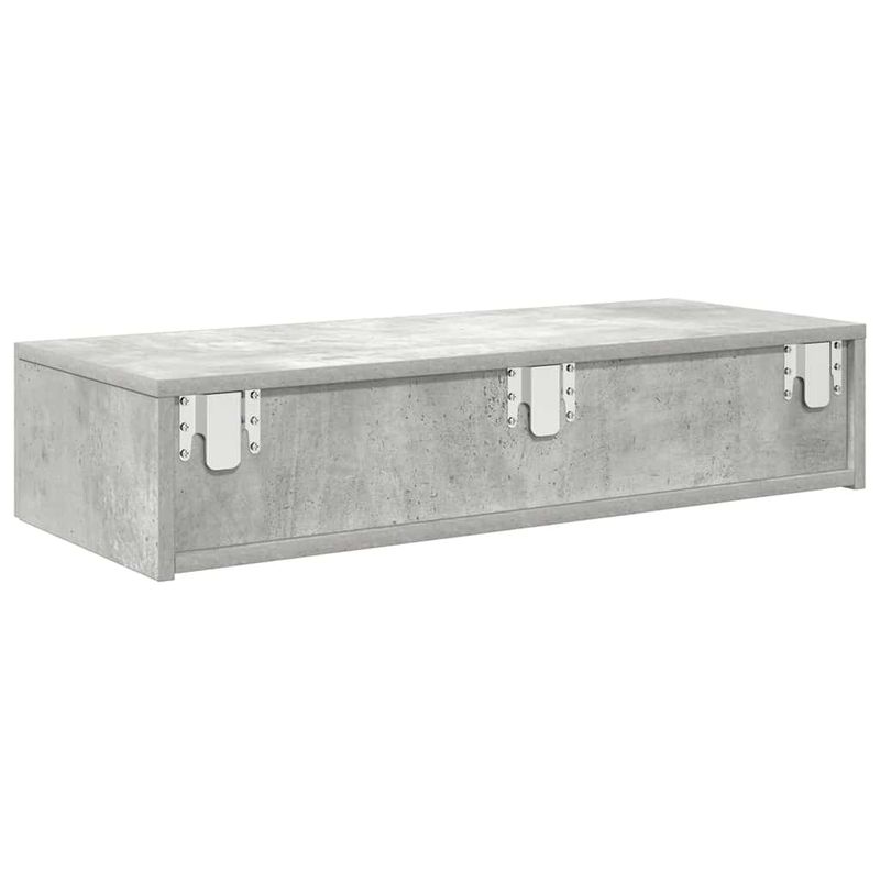 Casa si Gradina - Mobilier - Biblioteci si rafturi - Rafturi - Raft de perete cu sertare Gri beton 80x33x17 cm Lemn prelucrat - Infinity.ro