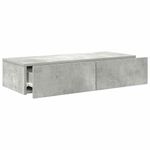 Casa si Gradina - Mobilier - Biblioteci si rafturi - Rafturi - Raft de perete cu sertare Gri beton 80x33x17 cm Lemn prelucrat - Infinity.ro