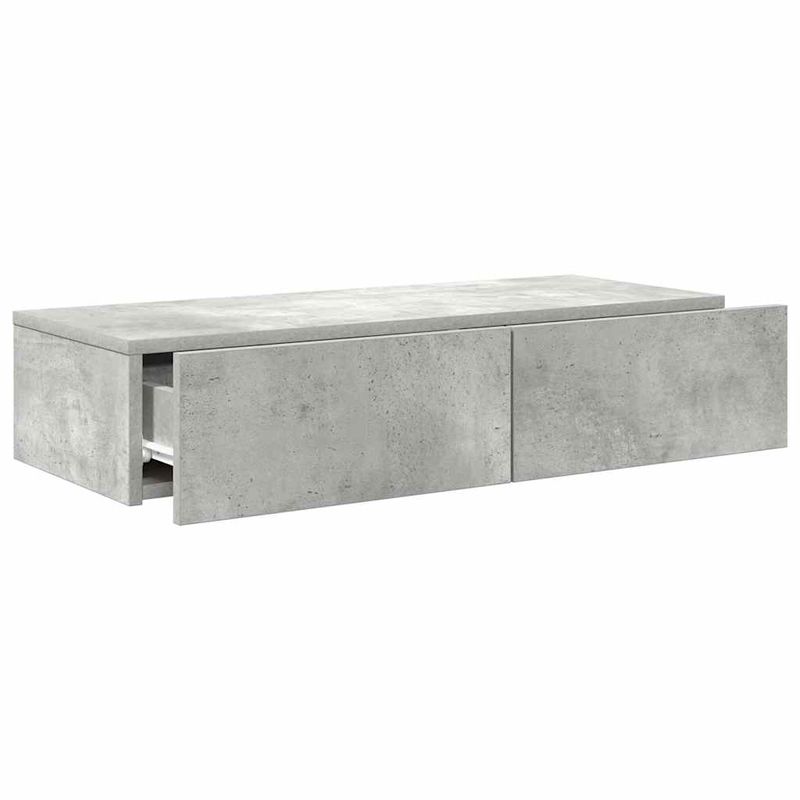 Casa si Gradina - Mobilier - Biblioteci si rafturi - Rafturi - Raft de perete cu sertare Gri beton 80x33x17 cm Lemn prelucrat - Infinity.ro