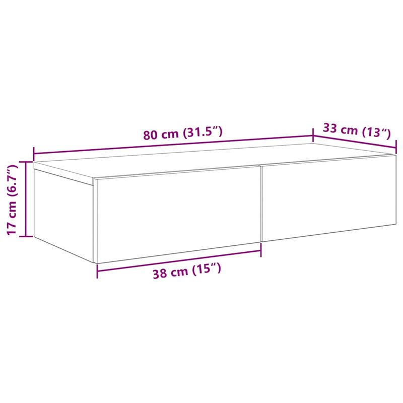 Casa si Gradina - Mobilier - Biblioteci si rafturi - Rafturi - Raft de perete cu sertare Gri beton 80x33x17 cm Lemn prelucrat - Infinity.ro