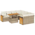 Casa si Gradina - Gradina si terasa - Mobilier exterior - Seturi mobila gradina - Set canapele gradina cu perne 9 piese bej poliratan/lemn acacia - Infinity.ro