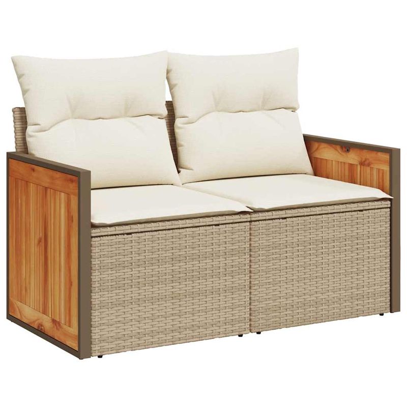 Casa si Gradina - Gradina si terasa - Mobilier exterior - Seturi mobila gradina - Set canapele gradina cu perne 9 piese bej poliratan/lemn acacia - Infinity.ro