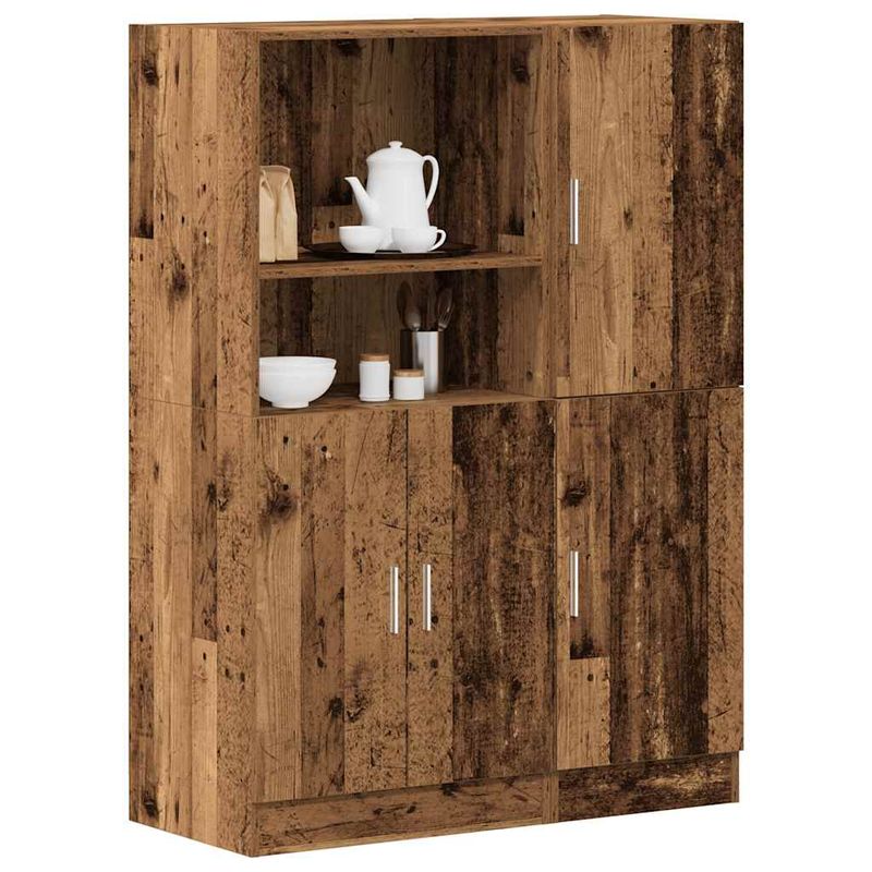 Casa si Gradina - Mobilier - Biblioteci si rafturi - Rafturi - Set dulap de bucatarie din 2 piese Lemn vechi Lemn prelucrat - Infinity.ro