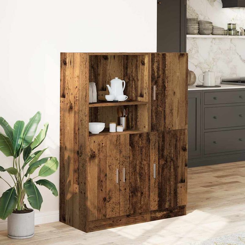 Casa si Gradina - Mobilier - Biblioteci si rafturi - Rafturi - Set dulap de bucatarie din 2 piese Lemn vechi Lemn prelucrat - Infinity.ro