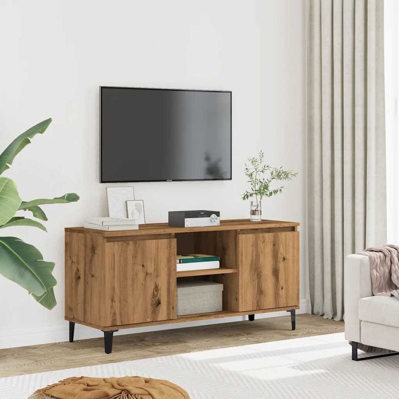 Casa si Gradina - Mobilier - Comode si corpuri - Comode - Comoda TV, stejar artizanal, 102x35x50 cm, lemn prelucrat - Infinity.ro
