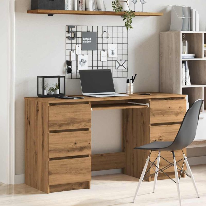 Casa si Gradina - Mobilier - Mese si birouri - Birouri - Birou de scris, stejar artizanal, 140x50x77 cm, lemn prelucrat - Infinity.ro