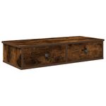 Casa si Gradina - Mobilier - Biblioteci si rafturi - Rafturi - Raft de perete cu sertare Stejar afumat Lemn prelucrat, mărime 80x34x17 cm - Infinity.ro