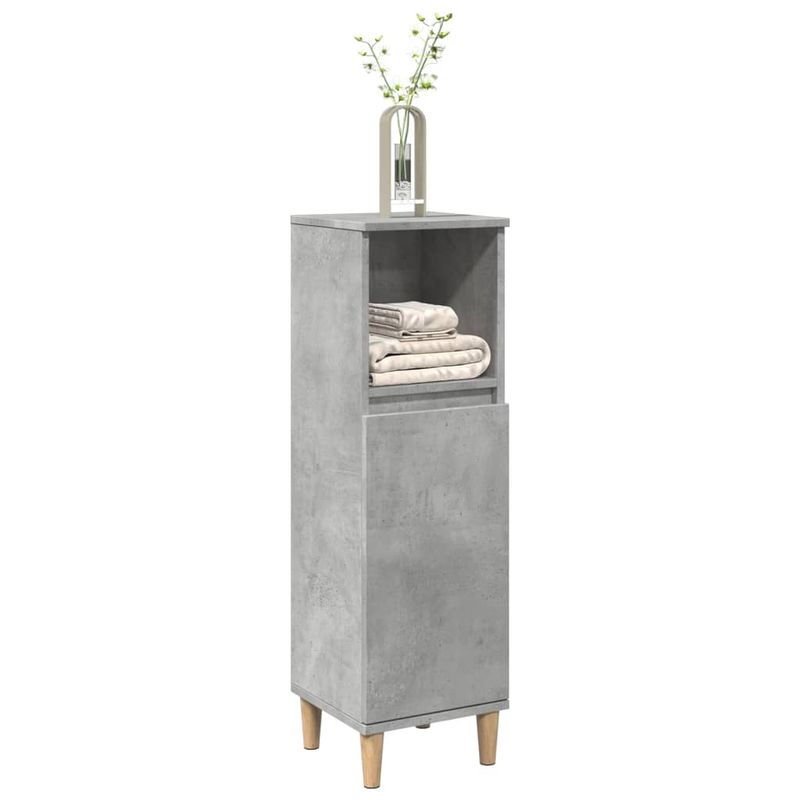 Casa si Gradina - Mobilier - Mobilier baie - Comode baie - Dulap de baie, gri beton, 30x30x100 cm, lemn prelucrat - Infinity.ro
