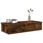 Casa si Gradina - Mobilier - Biblioteci si rafturi - Rafturi - Raft de perete cu sertare Stejar afumat Lemn prelucrat, mărime 80x34x17 cm - Infinity.ro