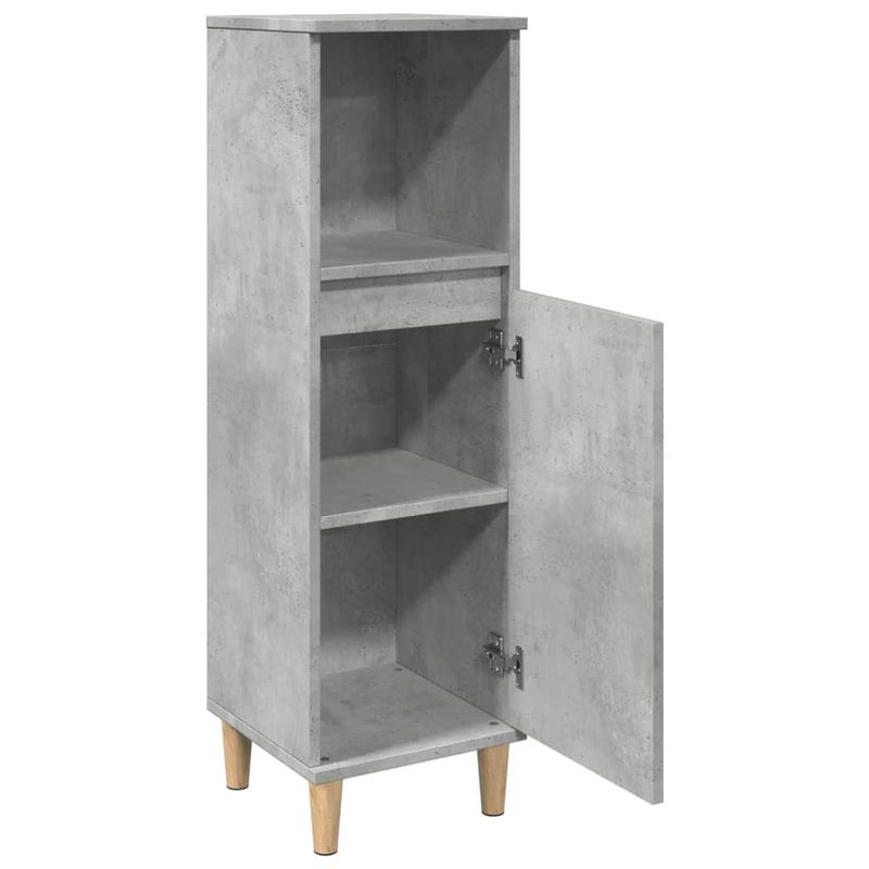 Casa si Gradina - Mobilier - Mobilier baie - Comode baie - Dulap de baie, gri beton, 30x30x100 cm, lemn prelucrat - Infinity.ro