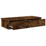 Casa si Gradina - Mobilier - Biblioteci si rafturi - Rafturi - Raft de perete cu sertare Stejar afumat Lemn prelucrat, mărime 80x34x17 cm - Infinity.ro