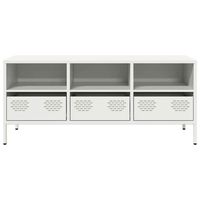 Casa si Gradina - Mobilier - Comode si corpuri - Comode - Dulap TV, alb, 101,5x39x43,5 cm, otel laminat la rece - Infinity.ro