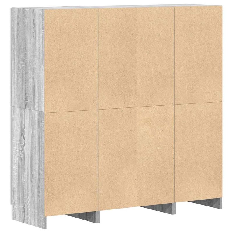 Casa si Gradina - Mobilier - Biblioteci si rafturi - Rafturi - Set dulap de bucatarie din 3 piese, gri Sonoma, lemn derivat - Infinity.ro