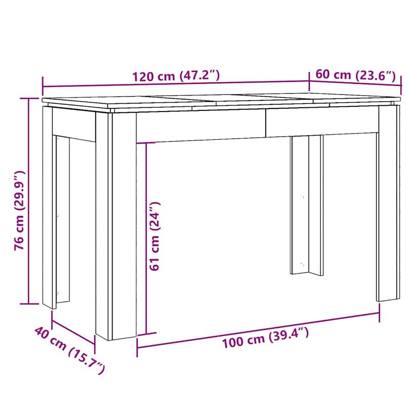 Casa si Gradina - Mobilier - Mese si birouri - Mese bucatarie si dining - Masa de bucatarie, lemn vechi, 120 x 60 x 76 cm, PAL - Infinity.ro