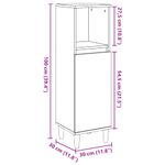 Casa si Gradina - Mobilier - Mobilier baie - Comode baie - Dulap de baie, gri beton, 30x30x100 cm, lemn prelucrat - Infinity.ro