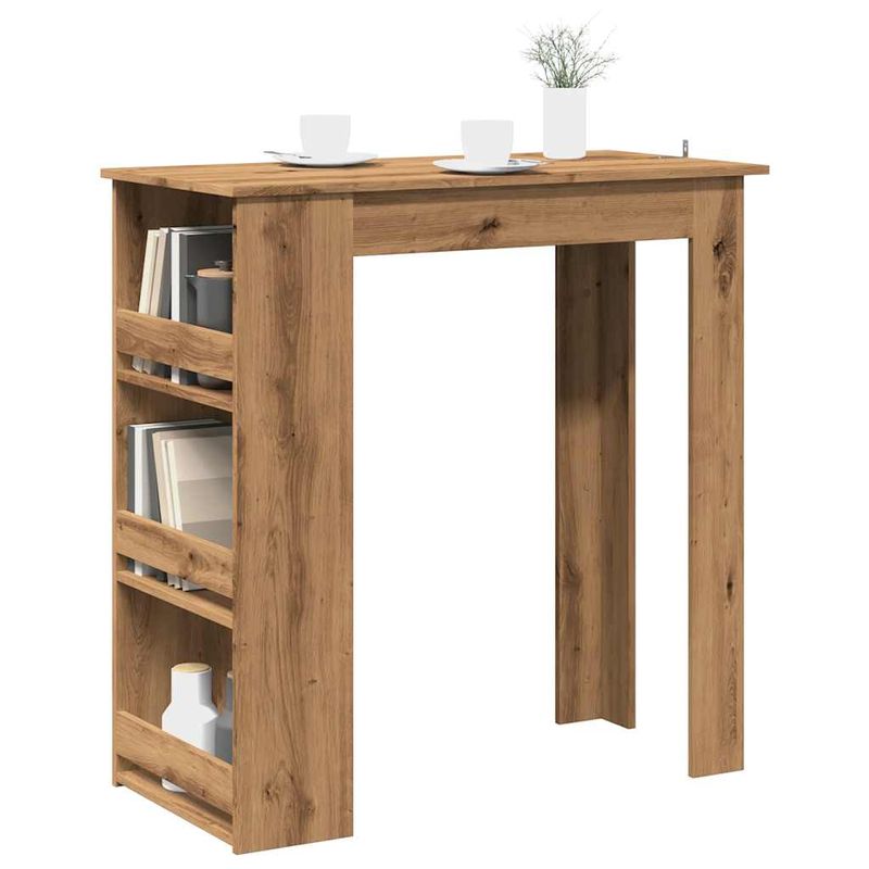 Casa si Gradina - Mobilier - Mese si birouri - Mese bucatarie si dining - Masa bar cu raft de depozitare Stejar artizanal 102x50x103,5 cm - Infinity.ro