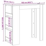 Casa si Gradina - Mobilier - Mese si birouri - Mese bucatarie si dining - Masa bar cu raft de depozitare Stejar artizanal 102x50x103,5 cm - Infinity.ro