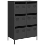 Casa si Gradina - Mobilier - Comode si corpuri - Corpuri bucatarie - Dulap inalt, negru, 68x39x101,5 cm, otel - Infinity.ro