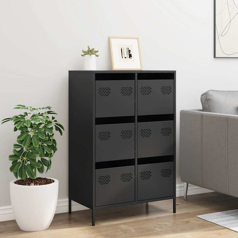 Casa si Gradina - Mobilier - Comode si corpuri - Corpuri bucatarie - Dulap inalt, negru, 68x39x101,5 cm, otel - Infinity.ro