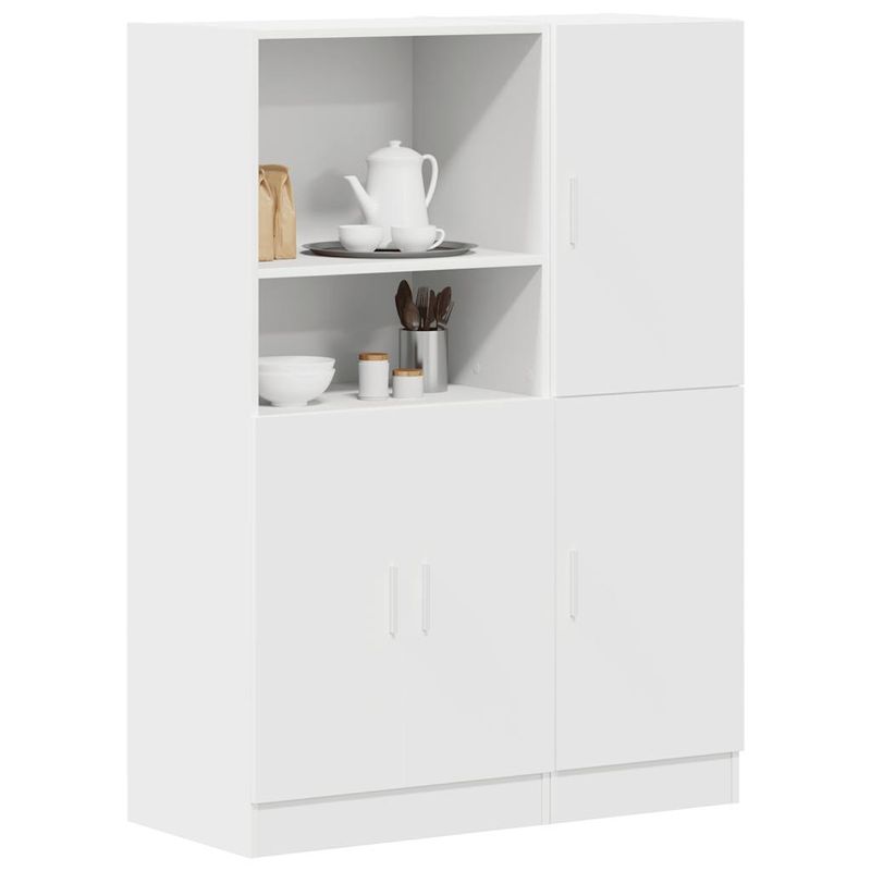 Casa si Gradina - Mobilier - Biblioteci si rafturi - Rafturi - Set dulap de bucatarie din 2 piese Lemn prelucrat alb - Infinity.ro