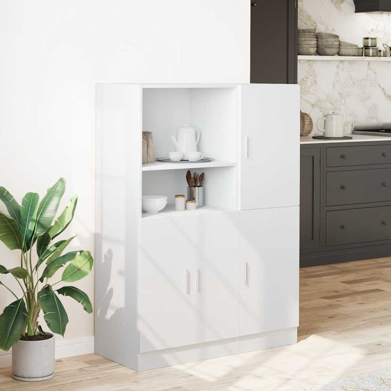 Casa si Gradina - Mobilier - Biblioteci si rafturi - Rafturi - Set dulap de bucatarie din 2 piese Lemn prelucrat alb - Infinity.ro