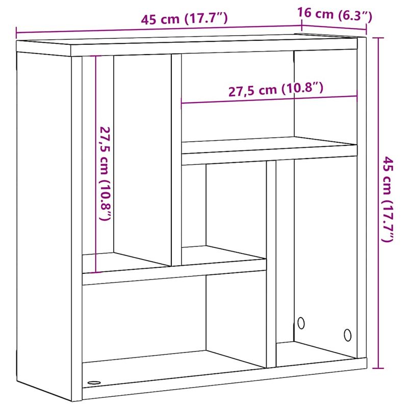 Casa si Gradina - Mobilier - Biblioteci si rafturi - Rafturi - Raft de perete, lemn vechi, 45x16x45 cm, lemn prelucrat - Infinity.ro