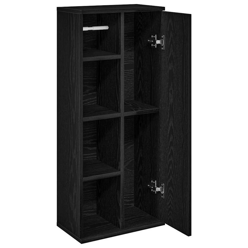 Casa si Gradina - Mobilier - Mobilier baie - Comode baie - Dulap de baie cu suport role, negru, 39x22x90 cm - Infinity.ro