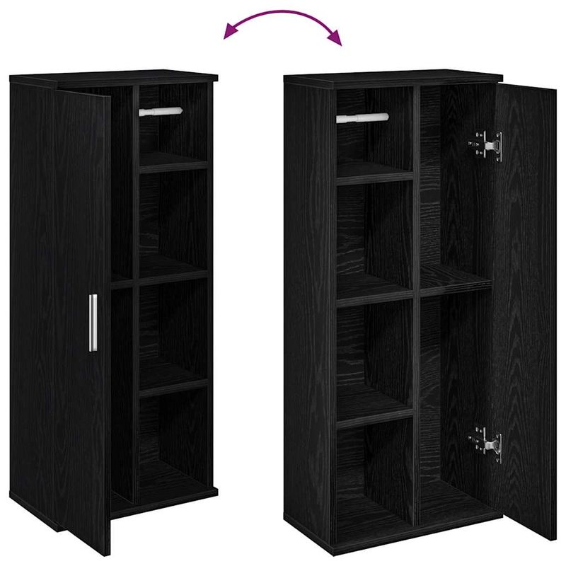 Casa si Gradina - Mobilier - Mobilier baie - Comode baie - Dulap de baie cu suport role, negru, 39x22x90 cm - Infinity.ro