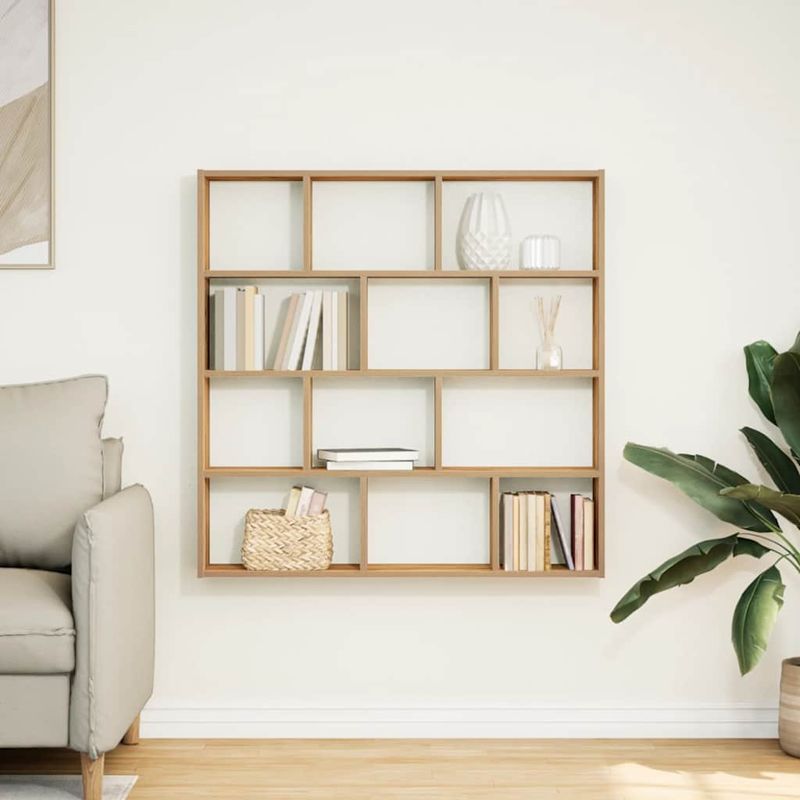 Casa si Gradina - Mobilier - Biblioteci si rafturi - Rafturi - Raft cubic de perete cu 12 compartimente stejar artizanal lemn - Infinity.ro