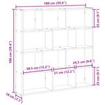Casa si Gradina - Mobilier - Biblioteci si rafturi - Rafturi - Raft cubic de perete cu 12 compartimente stejar artizanal lemn - Infinity.ro