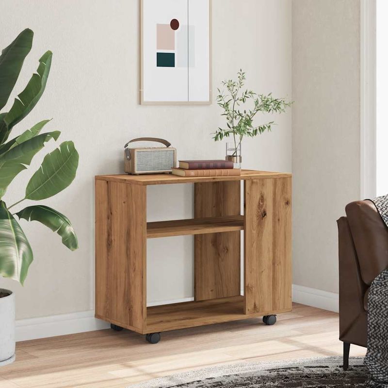 Casa si Gradina - Mobilier - Mese si birouri - Mese living - Masa laterala, stejar artizanal, 70x35x55 cm, lemn prelucrat - Infinity.ro