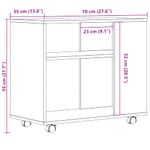 Casa si Gradina - Mobilier - Mese si birouri - Mese living - Masa laterala, stejar artizanal, 70x35x55 cm, lemn prelucrat - Infinity.ro