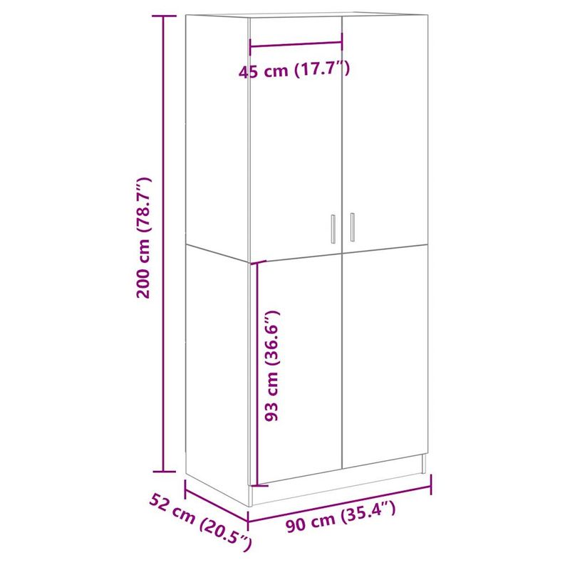 Casa si Gradina - Mobilier - Dulapuri si sifoniere - Sifoniere - Sifonier, stejar artizanal, 90x52x200 cm, lemn prelucrat - Infinity.ro
