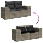 Casa si Gradina - Gradina si terasa - Mobilier exterior - Seturi mobila gradina - Set canapele de gradina, 9 piese, cu perne, gri, poliratan - Infinity.ro