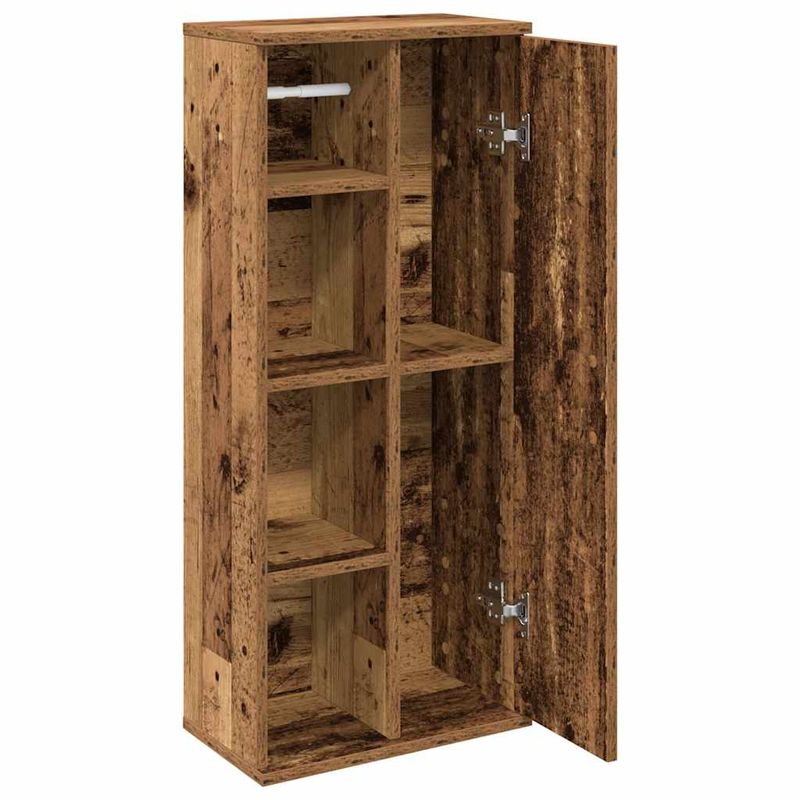 Casa si Gradina - Mobilier - Mobilier baie - Comode baie - Dulap de baie cu suport role, lemn vechi, 39x22x90 cm - Infinity.ro