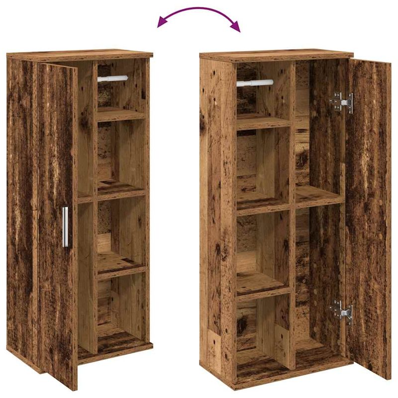 Casa si Gradina - Mobilier - Mobilier baie - Comode baie - Dulap de baie cu suport role, lemn vechi, 39x22x90 cm - Infinity.ro