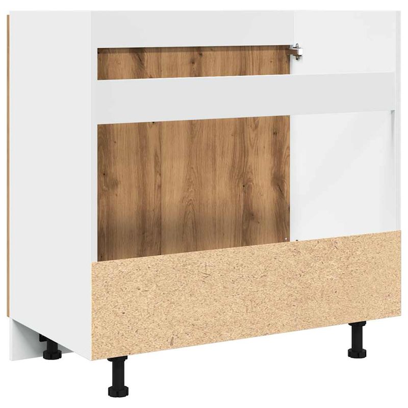 Casa si Gradina - Mobilier - Comode si corpuri - Corpuri bucatarie - Dulap inferior chiuveta stejar artizanal 80x46x81,5 cm lemn - Infinity.ro