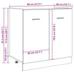 Casa si Gradina - Mobilier - Comode si corpuri - Corpuri bucatarie - Dulap inferior chiuveta stejar artizanal 80x46x81,5 cm lemn - Infinity.ro