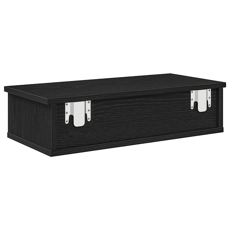 Casa si Gradina - Mobilier - Biblioteci si rafturi - Rafturi - Raft de perete cu sertare negru 60x25x15 cm lemn prelucrat - Infinity.ro