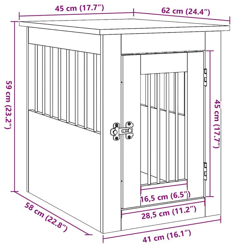 Petshop - Accesorii petshop - Culcusuri si custi - Custi interior si exterior - Mobilier lada pentru caini Lemn vechi 45x62x59cm Lemn prelucrat - Infinity.ro