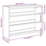 Casa si Gradina - Mobilier - Organizare si depozitare - Organizator incaltaminte - Pantofar, Lemn vechi, 80x25x61,5 cm, lemn compozit, lăţime 80 cm, înălțime 62 cm - Infinity.ro
