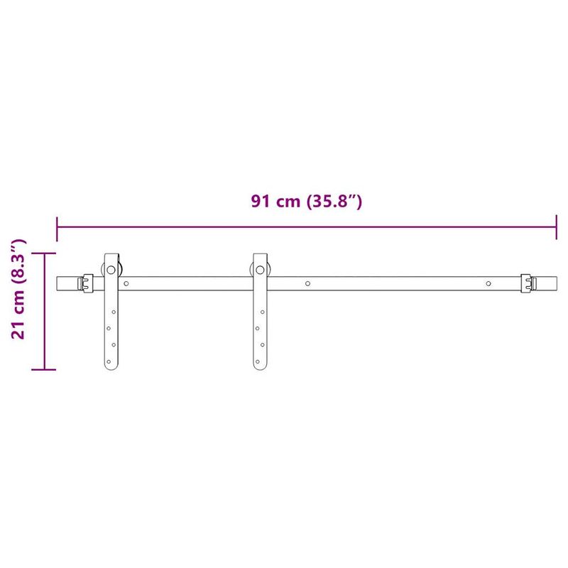 Casa si Gradina - Constructii - Usi interior, exterior si garaj - Accesorii usi - Set usi glisante pentru dulap 91 cm otel carbon - Infinity.ro