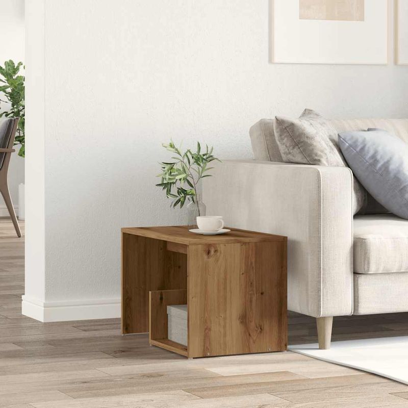 Casa si Gradina - Mobilier - Mese si birouri - Mese living - Masa laterala, stejar artizanal,59x36x38 cm, lemn prelucrat - Infinity.ro