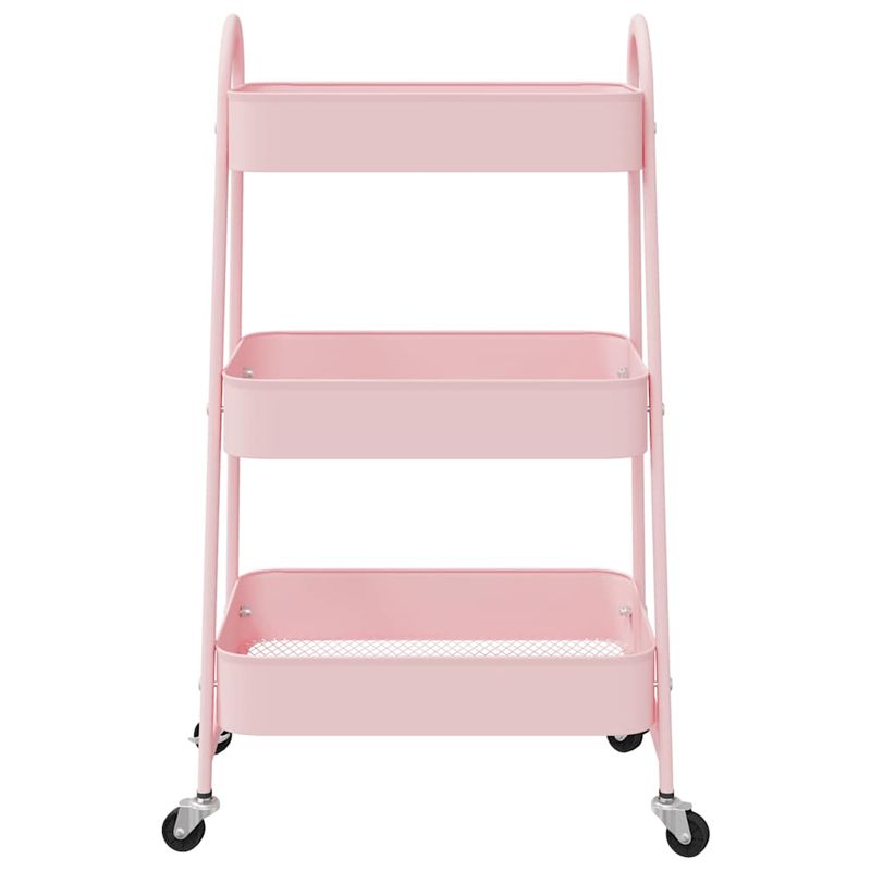 Casa si Gradina - Mobilier - Organizare si depozitare - Cutii depozitare - Carucior de depozitare 3 niveluri roz 42x41,5x77 cm otel - Infinity.ro