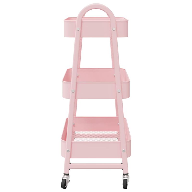 Casa si Gradina - Mobilier - Organizare si depozitare - Cutii depozitare - Carucior de depozitare 3 niveluri roz 42x41,5x77 cm otel - Infinity.ro
