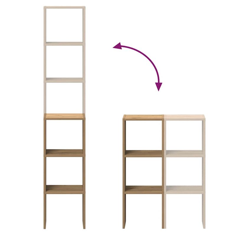 Casa si Gradina - Mobilier - Biblioteci si rafturi - Biblioteci - Biblioteci 2 buc Stejar Artisan stivuibil Lemn prelucrat - Infinity.ro