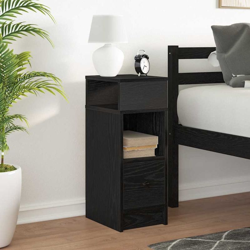 Casa si Gradina - Mobilier - Comode si corpuri - Noptiere - Noptiera cu sertar Negru 25x31x66 cm - Infinity.ro