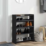 Casa si Gradina - Mobilier - Organizare si depozitare - Organizator incaltaminte - Pantofar, negru, 80x25x61,5 cm, lemn prelucrat, lăţime 60 cm, înălțime 81 cm - Infinity.ro